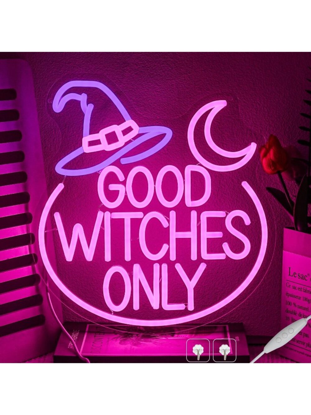 Good Witches Only Neon Sign Pink Purple Dimmable Good Witches Only Neon Light